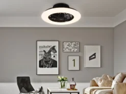 Deckenleuchte mit Ventilator STRALSUND Fernbedienung Sternenhimmel, Ø 50cm