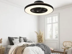 Deckenleuchte mit Ventilator HALMSTAD Fernbedienung & Nachtlicht Ø 59cm