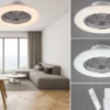 Deckenleuchte mit Ventilator dimmbar Fernbedienung & Wandhalterung Ø50cm