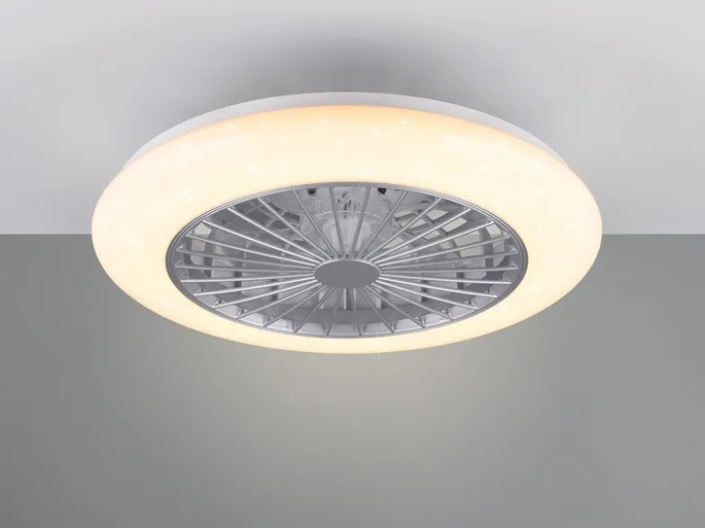 Deckenleuchte mit Ventilator dimmbar Fernbedienung & Wandhalterung Ø50cm