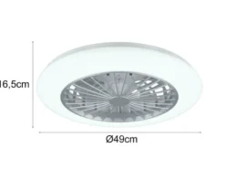 Deckenleuchte mit Ventilator dimmbar Fernbedienung & Wandhalterung Ø50cm