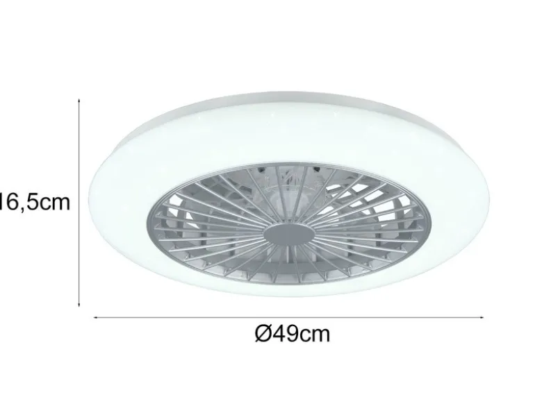 Deckenleuchte mit Ventilator STRALSUND Fernbedienung & Farbwechsel, Ø 50cm