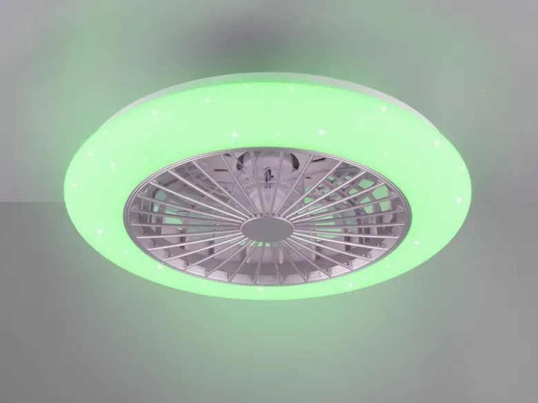 Deckenleuchte mit Ventilator STRALSUND Fernbedienung & Farbwechsel, Ø 50cm