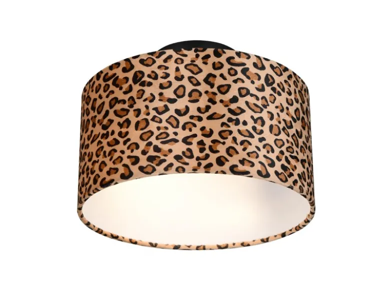 Deckenleuchte PARDINA mit Stoffschirm Leopardenmuster, Ø 30cm