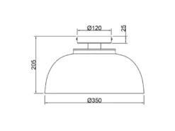 Deckenleuchte PUNCH Metall Schwarz Gold mit Drahtgeflecht, Ø 35cm
