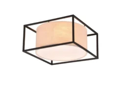 Deckenleuchte ROSS Metall mit Stoffschirm, Quadratisch 30x30cm
