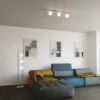 Deckenleuchte ROXY 3 flammig Weiß mit Glaskugeln Opalweiß, Breite 80cm