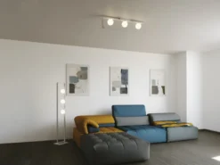Deckenleuchte ROXY 3 flammig Weiß mit Glaskugeln Opalweiß, Breite 80cm