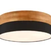 Deckenleuchte SEASONS Holzlampe mit Stoffschirm Schwarz, Ø 50cm