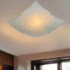 Deckenleuchte SIGNA aus Glas mit Signatur Dekor, Quadrat 40cm
