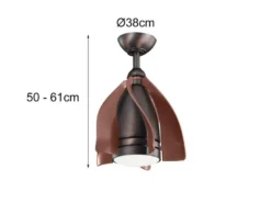 Deckenleuchte TERNA mit Ventilator und Fernbedienung höhenverstellbar, Ø 38cm