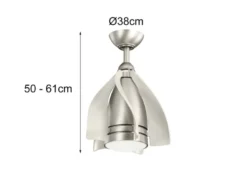 Deckenleuchte TERNA mit Ventilator und Fernbedienung höhenverstellbar, Ø 38cm