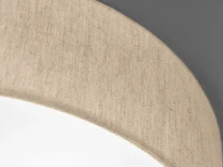 Deckenleuchte THOR groß rund mit Lampenschirm Leinen Beige, Ø 60cm