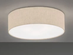 Deckenleuchte THOR rund mit Lampenschirm Leinen Beige, Ø 40cm