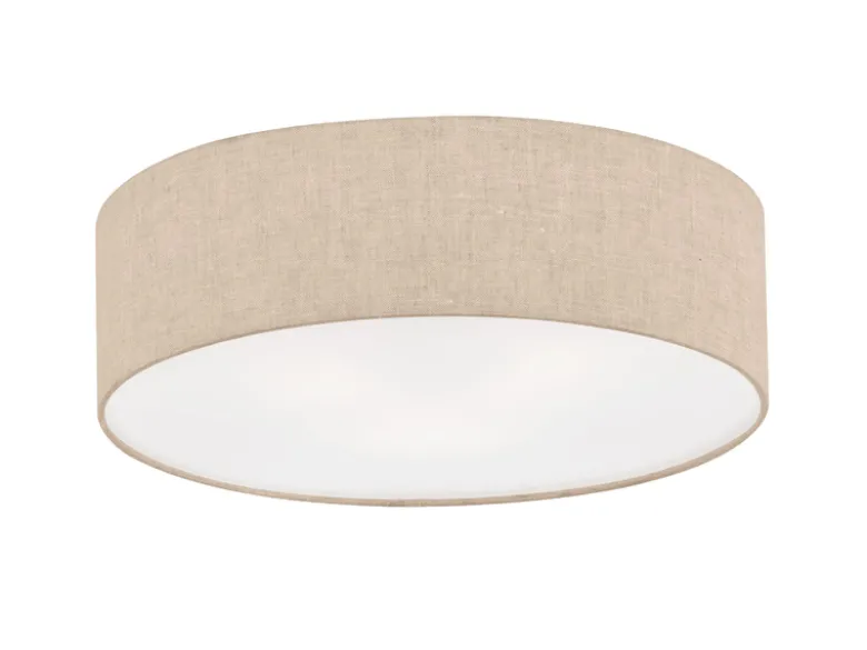 Deckenleuchte THOR rund mit Lampenschirm Leinen Beige, Ø 40cm