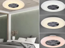 Deckenleuchte VISBY mit Ventilator, Fernbedienung & Nachtlicht Ø 59cm