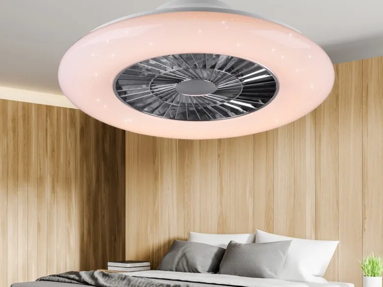 Deckenleuchte VISBY mit Ventilator, Fernbedienung & Nachtlicht Ø 59cm