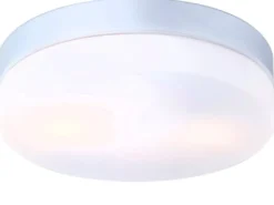 Deckenleuchte VRANOS fürs Bad, IP44, Aluminium silber, Abdeckung opal, Ø 24cm