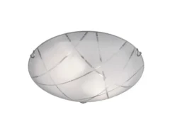 Deckenschale SANDRINA Glas Lampenschirm mit Streifendekor Ø 40cm