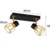Deckenstrahler ARDON mit Gitter Lampenschirmen in Gold, Breite 30cm