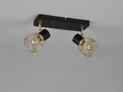 Deckenstrahler ARDON mit Gitter Lampenschirmen in Gold, Breite 30cm