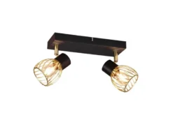 Deckenstrahler ARDON mit Gitter Lampenschirmen in Gold, Breite 30cm
