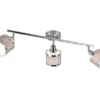 Deckenstrahler AROSA 3-flammig mit Stoffschirmen Grau, Breite 80cm