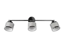 Deckenstrahler AROSA 3-flammig mit Stoffschirmen Grau, Breite 80cm