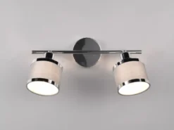 Deckenstrahler AROSA 2-flammig mit Stoffschirmen Grau, Breite 52cm