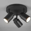 Deckenstrahler Badezimmerlampe ANGELO Schwarz 3-flammig Ø 20cm