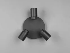 Deckenstrahler Badezimmerlampe ANGELO Schwarz 3-flammig Ø 20cm