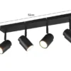 Deckenstrahler Badezimmerlampe ANGELO Schwarz 4-flammig, Breite 52cm