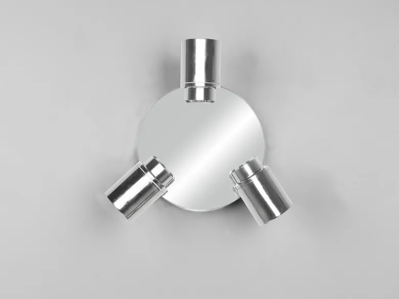 Deckenstrahler Badezimmerlampe Silber Chrom 3-flammig Ø 20cm inkl. GU10 LED