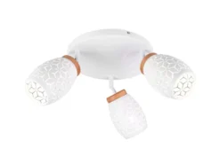 Deckenstrahler BIDAR Weiß 3-flammig mit Stanzmuster, Ø 58cm
