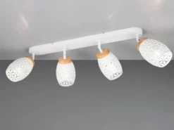 Deckenstrahler BIDAR Weiß 4-flammig mit Stanzmuster, Breite 74cm