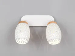 Deckenstrahler BIDAR Weiß 2-flammig mit Stanzmuster, Breite 28cm