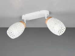 Deckenstrahler BIDAR Weiß 2-flammig mit Stanzmuster, Breite 28cm