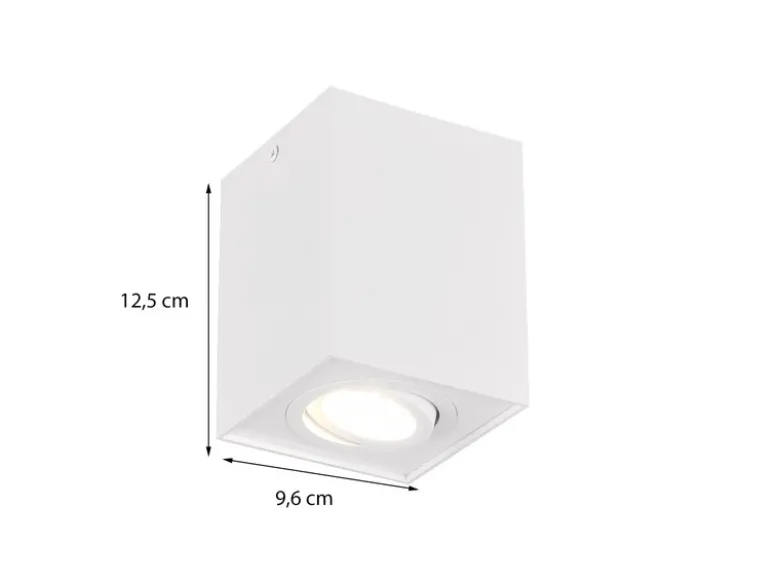 Deckenstrahler BISCUIT eckig Weiß, Breite 9,6cm