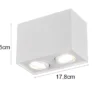 Deckenstrahler BISCUIT eckig 2-flammig Weiß, Breite 17cm