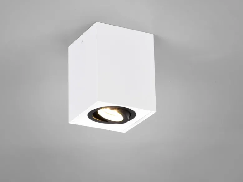 Deckenstrahler BISCUIT eckig Weiß Schwarz, Breite 9,6cm