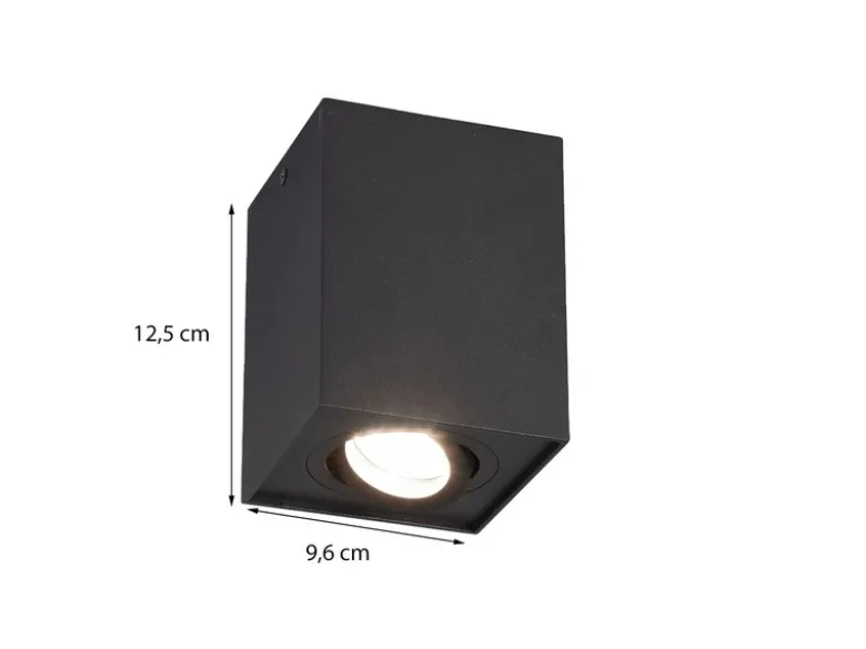 Deckenstrahler BISCUIT eckig Schwarz, Breite 9,6cm