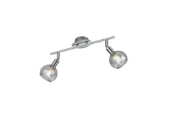 Deckenstrahler BREST 2-flammig Chrom mit Rauchglas, Breite 40cm
