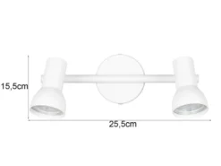 Deckenstrahler CANTAR 2-flammig Metall Weiß, Breite 25,5cm