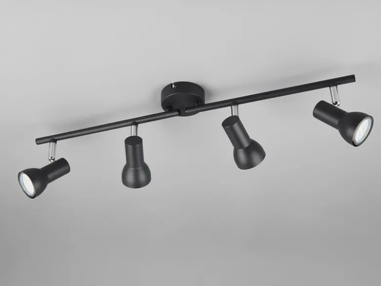 Deckenstrahler CANTAR 4-flammig Metall Schwarz, Breite 60,5cm