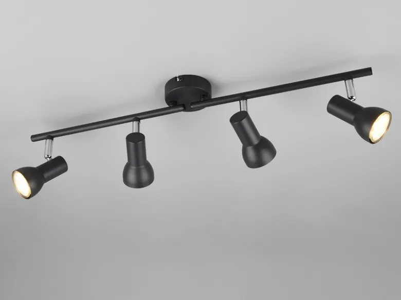 Deckenstrahler CANTAR 4-flammig Metall Schwarz, Breite 60,5cm