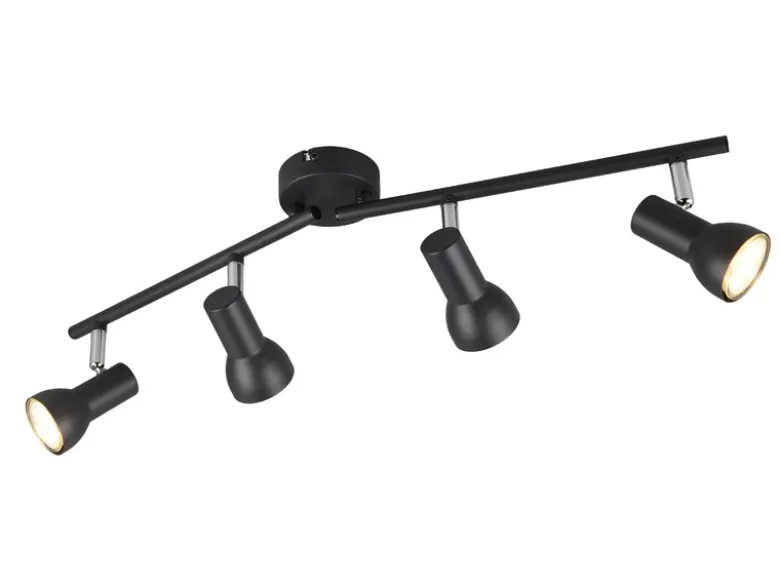 Deckenstrahler CANTAR 4-flammig Metall Schwarz, Breite 60,5cm