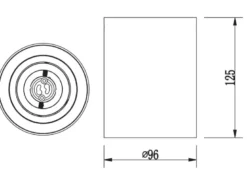 Deckenstrahler COOKIE Schwarz mit schwenkbarem GU10 Spot, Ø 9,6cm