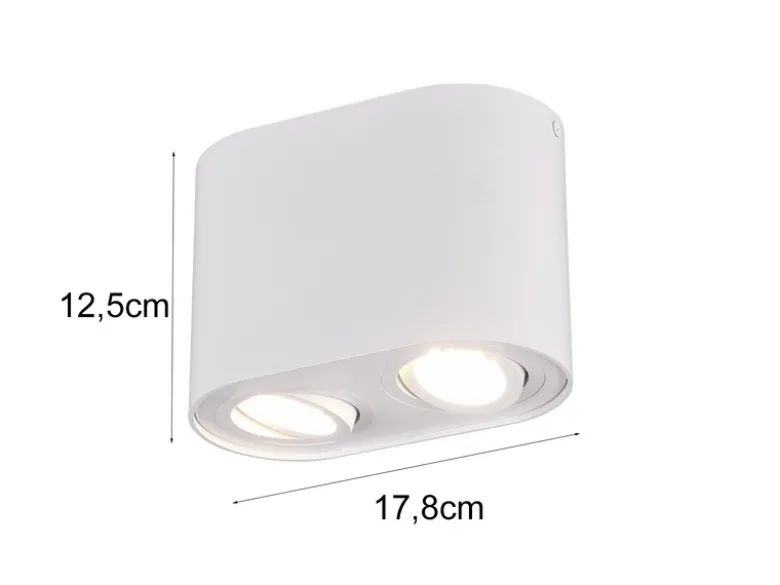 Deckenstrahler COOKIE Weiß 2-flammig Spots schwenkbar, Breite 17cm