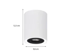 Deckenstrahler COOKIE Weiß-Schwarz mit schwenkbarem GU10 Spot, Ø 9,6cm
