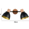 Deckenstrahler DELUME 2-flammig aus Metall in Schwarz/Gold & Holzoptik, B: 49cm
